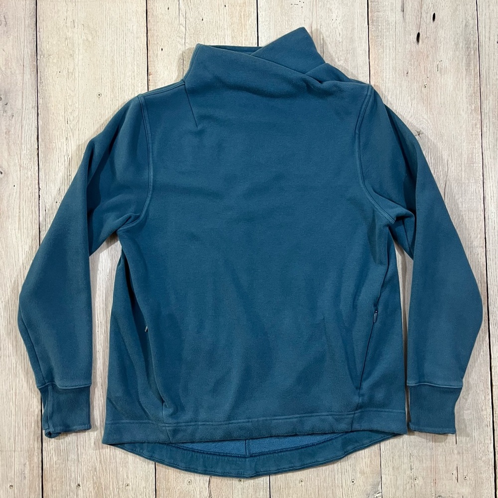 Athleta Cozy Karma ll Twist Neck Pullover Sweatshirt Blue Size M Women’s